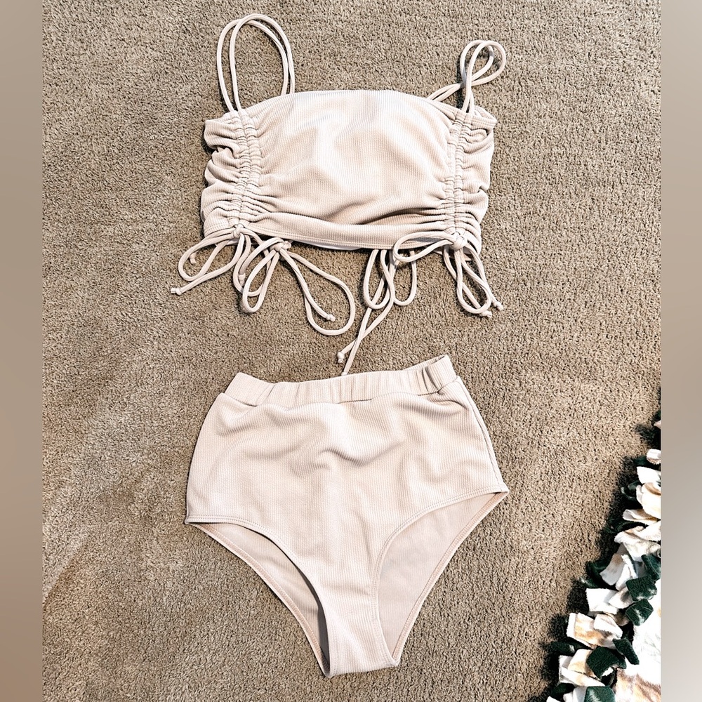 High Waisted 2-piece Grey Bikini